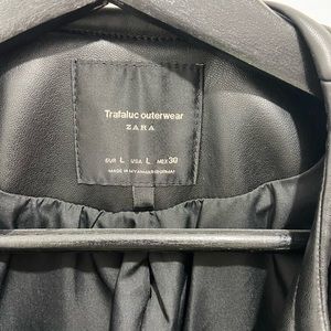 Black faux leather jacket from Zara, size L but fits a small/medium